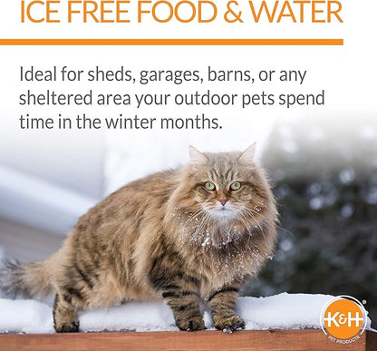 K&H Pet Products Heated Thermo-Kitty Café Outdoor Heated Cat Bowls, Feral Cat Feeding Station - No More Frozen Food or Water, 2093