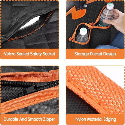 6 in 1 Split Dog Car Seat Cover for Back Seat 100% Waterproof 6 in 1)