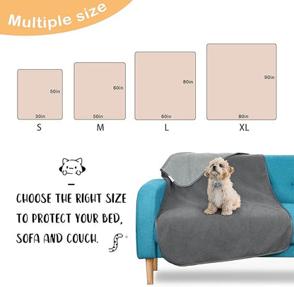 Kritter Planet Waterproof Dog Blanket, Washable Liquid Proof Dog Blanket for Couch Sofa, Reversible Furniture Protector Cover for Dogs, Blanket for Small Medium Large Pets