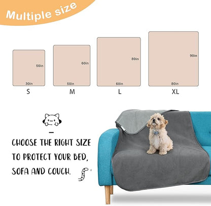 Kritter Planet Waterproof Love Bed Blanket, Reversible Furniture Protector Couch Sofa Cover for Dogs, Waterproof Bed Blanket Pad for Adults, Splash Squirt Blanket for Bed Washable, Queen Size