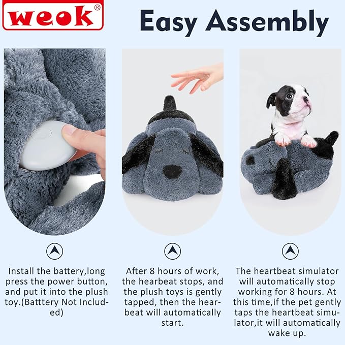 Heartbeat Dog Toy for Puppy- Heartbeat Helps for Dog Anxiety Relief and Calming Aid