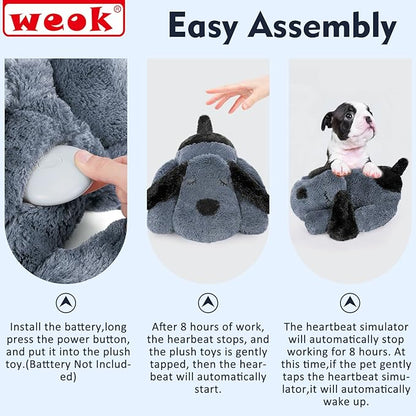 Heartbeat Dog Toy for Puppy- Heartbeat Helps for Dog Anxiety Relief and Calming Aid
