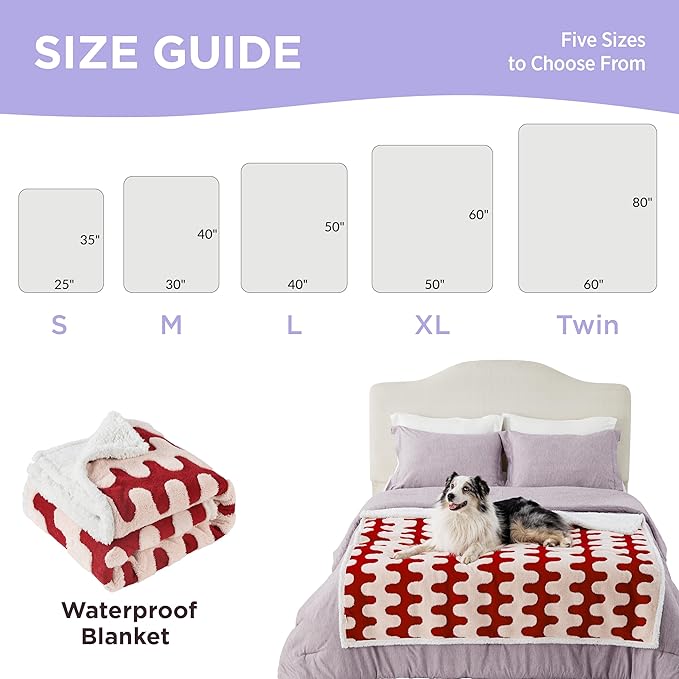 Lesure Waterproof Puppy Blanket for Small Dogs 3D Textured