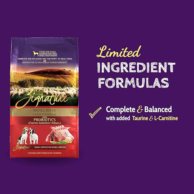 Zignature Lamb Small Bites Limited Ingredient Formula Dry Dog Food 12.5 lb