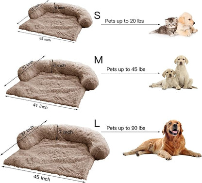 Calming Dog Bed Fluffy Plush Dog Mat for Furniture Protector with Removable Washable Cover for Large Medium Small Dogs and Cats (Medium(41x37x6)