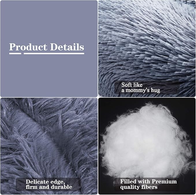 MFOX Calming Dog Bed (L/XL/XXL/XXXL) for Medium and 25/35/55/100lbs