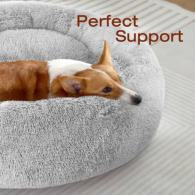 JOLLYVOGUE Calming Donut Dog Bed (24")
