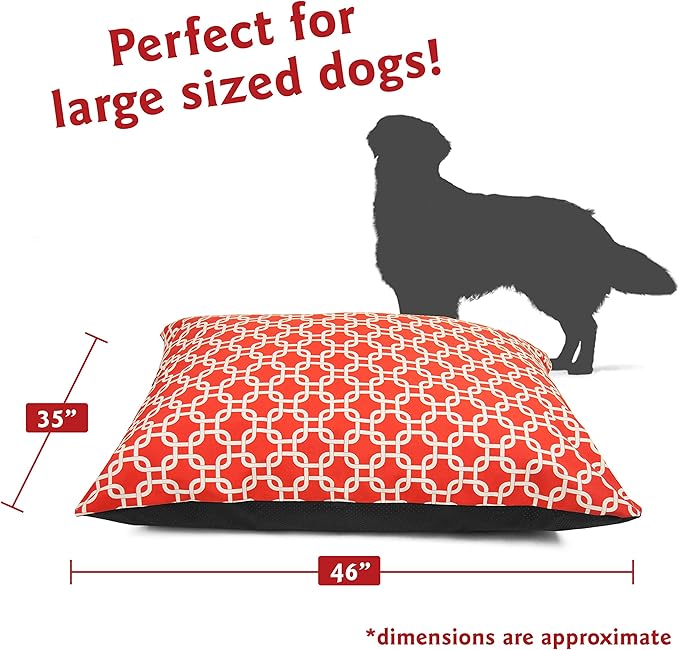 Majestic Pet Rectangle Large Dog Bed Washable – Non Slip Comfy Pet Bed – Dog Crate Bed Super Value Pillow Dog Bed – Dog Kennel Bed for Sleeping 46 x 35 Inch