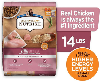 Rachael Ray Nutrish Little Bites Dry Dog Food, Chicken & Veggies Recipe for Small Breeds, 14 Pound Bag