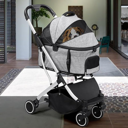 Premium 4-Wheel Pet Stroller for Cats and Small Dogs