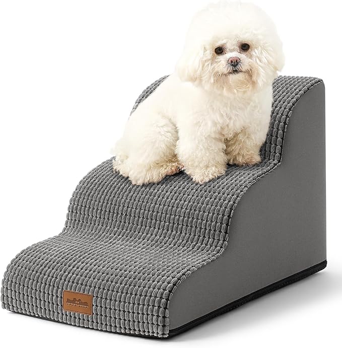 Dog Stairs for Couch or Low Bed 15.7x22.4x15.7in, Light 3 Tiers