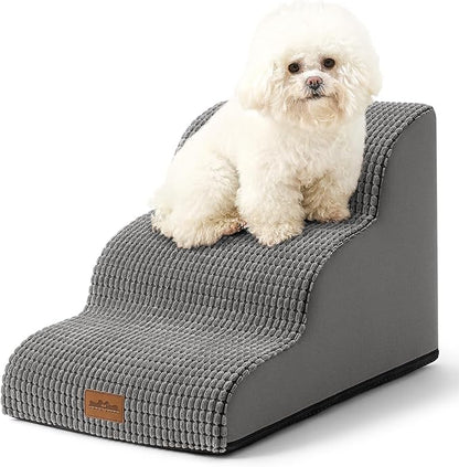 Dog Stairs for Couch or Low Bed 15.7x22.4x15.7in, Light 3 Tiers