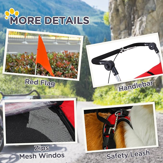 Aosom Dog Bike Trailer 2-in-1 Pet Stroller