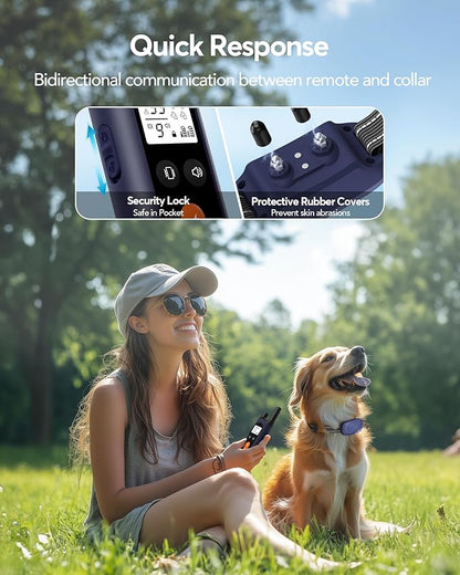 Dog Shock Collar with Remote Control [2024release] Training IPX7 Waterproof 1/2 Mile 10-120 lb