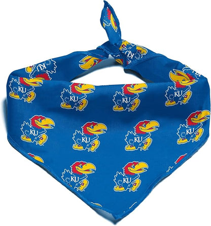 NCAA Officially Licensed Bandana for Dogs and Cats | Fits Pets Great Gift Idea | Easy-to-Tie (Small, Kansas Jayhawks)