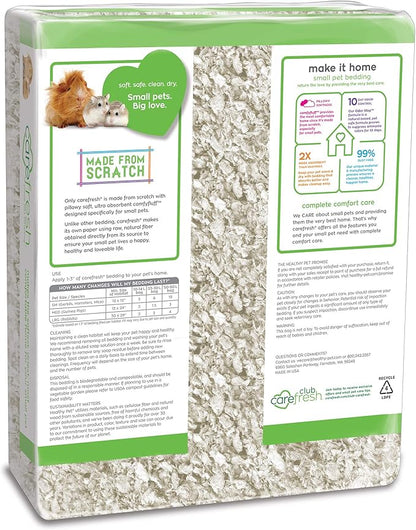 Carefresh 99% Dust-Free White Natural Paper Small Pet Bedding with Odor Control, 50 L