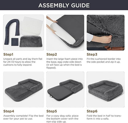 Bedsure Foldable Human Dog Bed for Kids 2 in 1 Calming