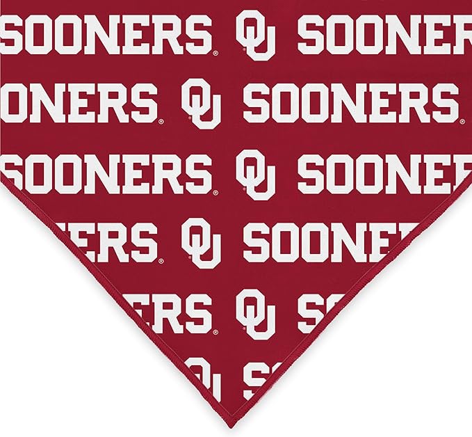 NCAA Officially Licensed Bandana for Dogs and Cats | Fits Pets Great Gift Idea | Easy-to-Tie (Small, Oklahoma Sooners)