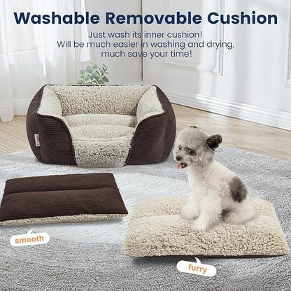Miguel Washable Dog Bed with Removable Cushion for Medium Small Dogs 30 Inch
