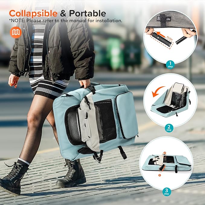 Large Cat Carrier 24"x17"x17" 2 Bowls,