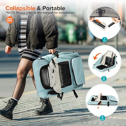 Large Cat Carrier 24"x17"x17" 2 Bowls,