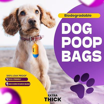Dog Poop Bags Rolls-150 Bags with Leash Dispenser (10 Rolls) 100% Leak