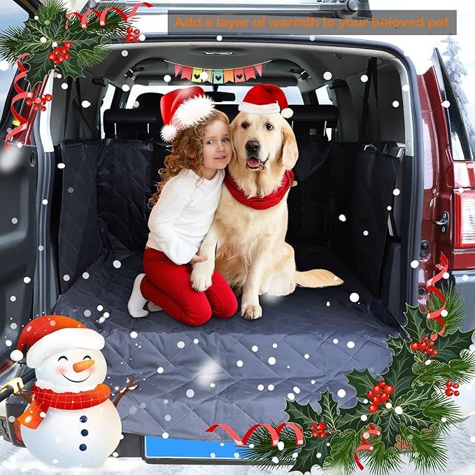 Aunginsy SUV Cargo Liner for Dogs Fit Toyot@a FJ Cruiser 2007-2024 Car Seat Cover Trunk Mat Travel Nonslip Pet Cargo Boot Liner with Bumper Flap Protector Waterproof Floor Mat for Dog Cats Accessories