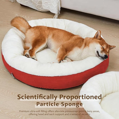 Love's cabin Round Donut Cat and Dog Cushion Bed 30in Pet