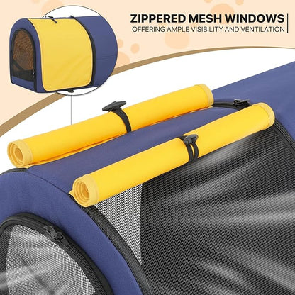 MoNiBloom Double Dog Stroller with Detachable Carrier Bags Large 4 Wheels Foldable Jogger for Small and Medium Dog Cats