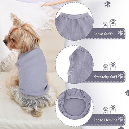 Dog Shirt Vest Clothes for Small Dogs Boy Girl Summer Solid Stretchy Puppy T-Shirts Soft Cool Breathable Lightweight Dog Sweatshirt Pet Cat Outfit