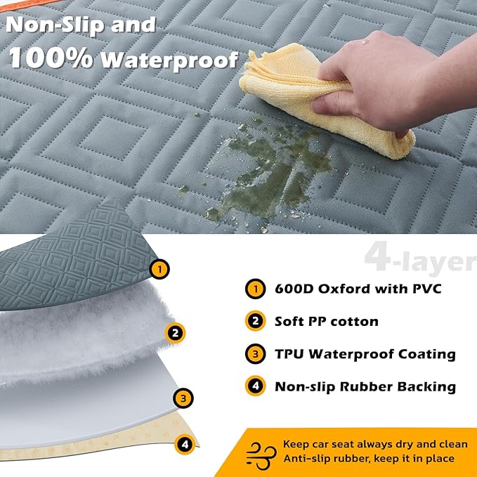 Dog Car Seat Cover for Back Seat 100% Waterproof SUVs,(54" W 56" L,