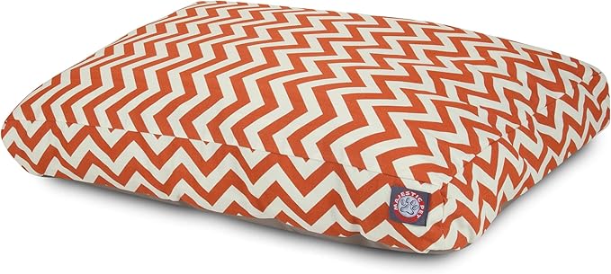 Burnt Orange Chevron Small Rectangle Indoor Outdoor Pet Dog Bed With Removable Washable Cover By Majestic Pet Products