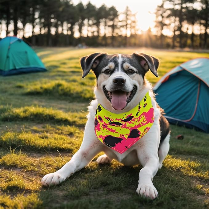 10PCS Dog Bandanas Tie Dye for Large XL Breed Dog Big Bandanas Pack Kerchief Washable Triangle Bibs Head Scarves Scarfs for Boys and Girls Grooming Accessories Costume
