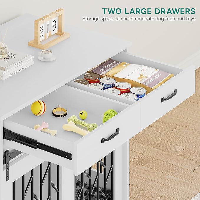 YITAHOME Dog Crate Furniture with Wheels 39 inch 2 Small