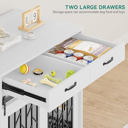 YITAHOME Dog Crate Furniture with Wheels 39 inch 2 Small