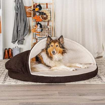 Furhaven 44" Round Cooling Gel Dog Bed for Large Dogs w/ Removable Washable Cover 80 lbs 44-inch