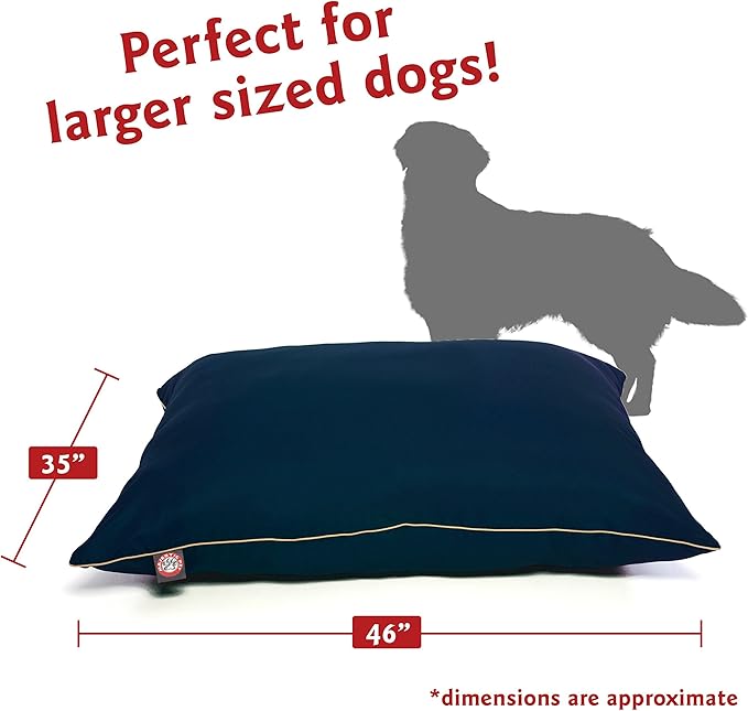 Majestic Pet Rectangle Large Dog Bed Washable – Non Slip Comfy Pet Bed – Dog Crate Bed Super Value Pillow Dog Bed – Dog Kennel Bed for Sleeping 46 x 35 Inch
