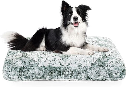 BALAPET Large Dog Bed Boho Style Soft Low-Pile Floral Dog Crate Beds High Density Foam Padded Pet Bed