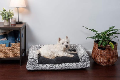 Furhaven Pillow Dog Bed for Medium/Small Dogs w/ Removable Bolsters & Washable Cover