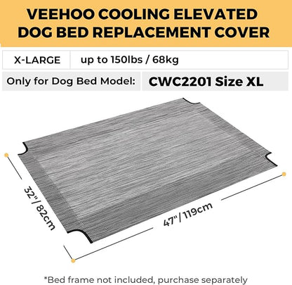 Veehoo Dog Bed Replacement Cover for CWC2201, Size XL, Black Silver