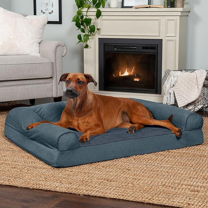 Furhaven Orthopedic Dog Bed for Large Dogs w/ Removable Bolsters & Washable Cover 95 lbs