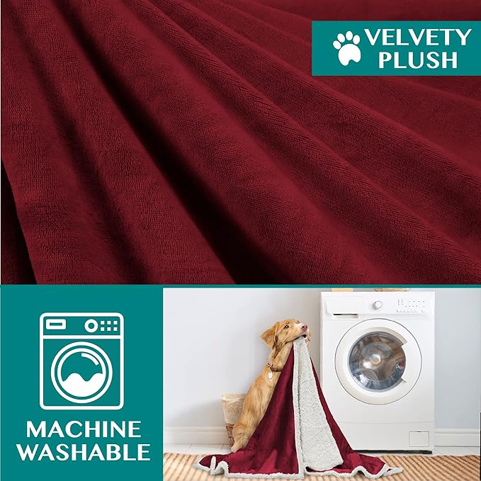 PetAmi Dog Blanket for Small Medium Dogs 29x40 Maroon
