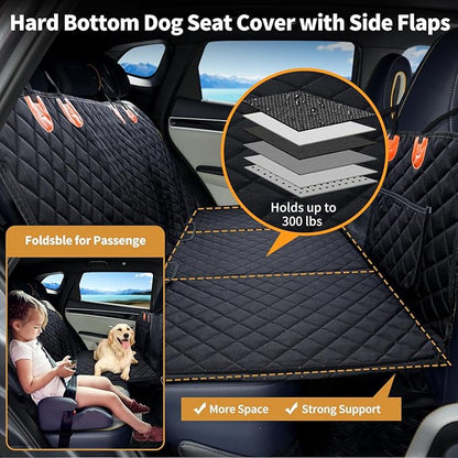 Dog Car Seat Cover for Back Seat with Hard Bottom
