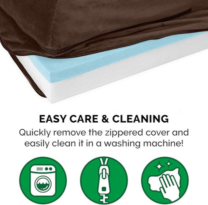 Furhaven Cooling Gel Dog Bed for Medium/Small Dogs w/ Removable Bolsters & Washable Cover 35 lbs