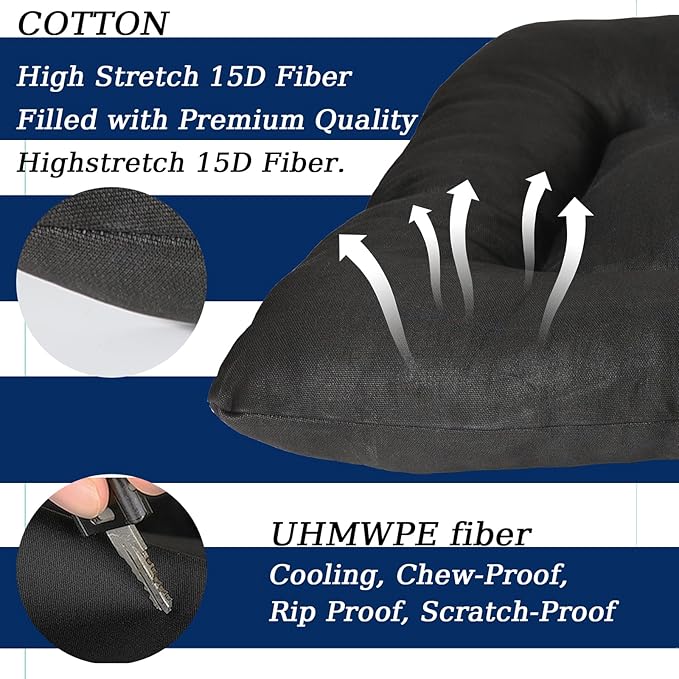 Indestructible Dog Bed for Aggressive Chewers Large Breed for Crates 42x28,Black