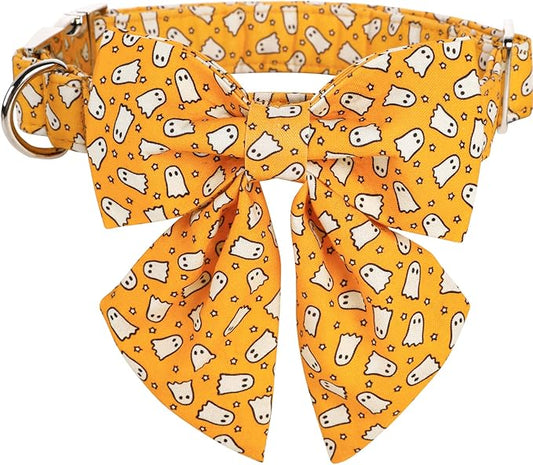 Lionet Paws Halloween Dog Collar with Bowtie 13.5-22in