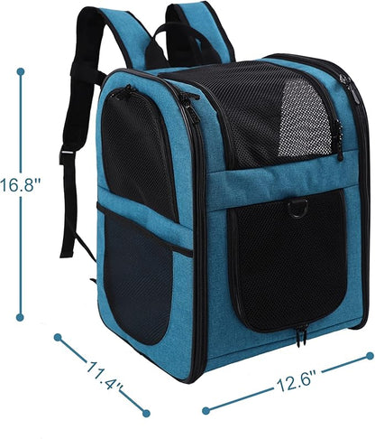 Apollo Walker Pet Carrier Backpack for Large/Small Cats and Dogs, Puppies, Safety Features and Cushion Back Support | for Travel, Hiking, Outdoor Use (Teal)