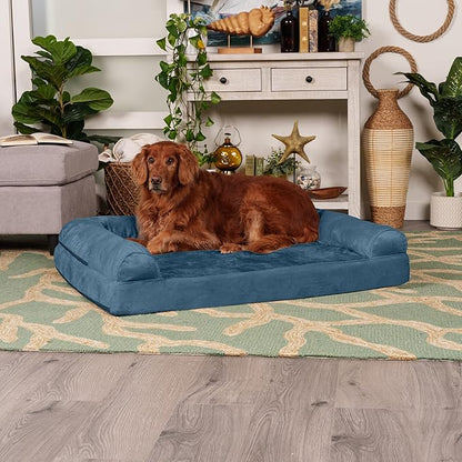 Furhaven Orthopedic Dog Bed for Large Dogs w/ Removable Bolsters & Washable Cover 95 lbs