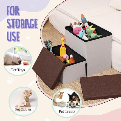 downluxe Dog Stairs for Small Dogs (2-Step Pet