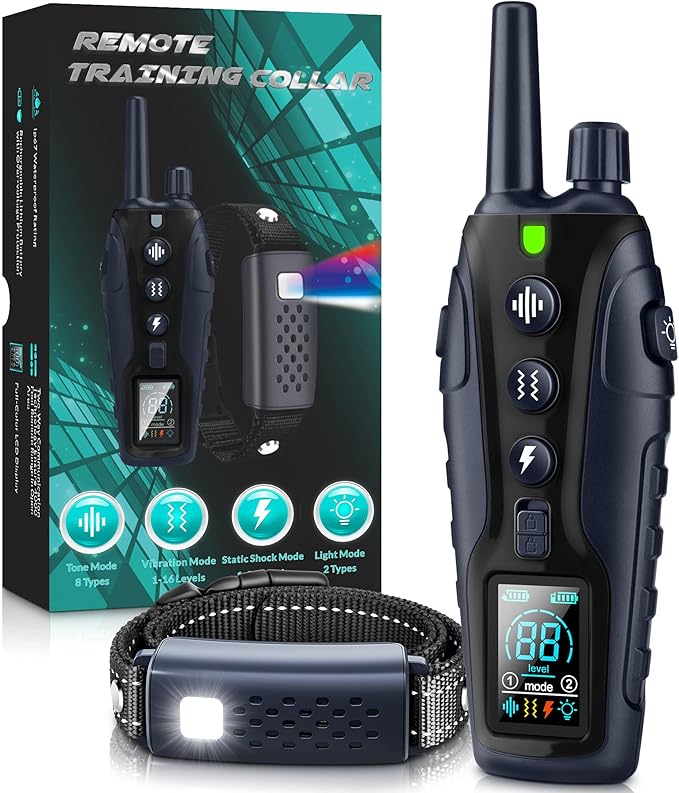 Dog Shock Collar 4000FT Dog Beep(1-8), Vibration(1-16), Shock(1-99), and